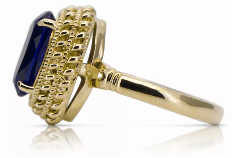 Oro amarillo de 14 quilates Zafiro Anillo Vintage vrc068y